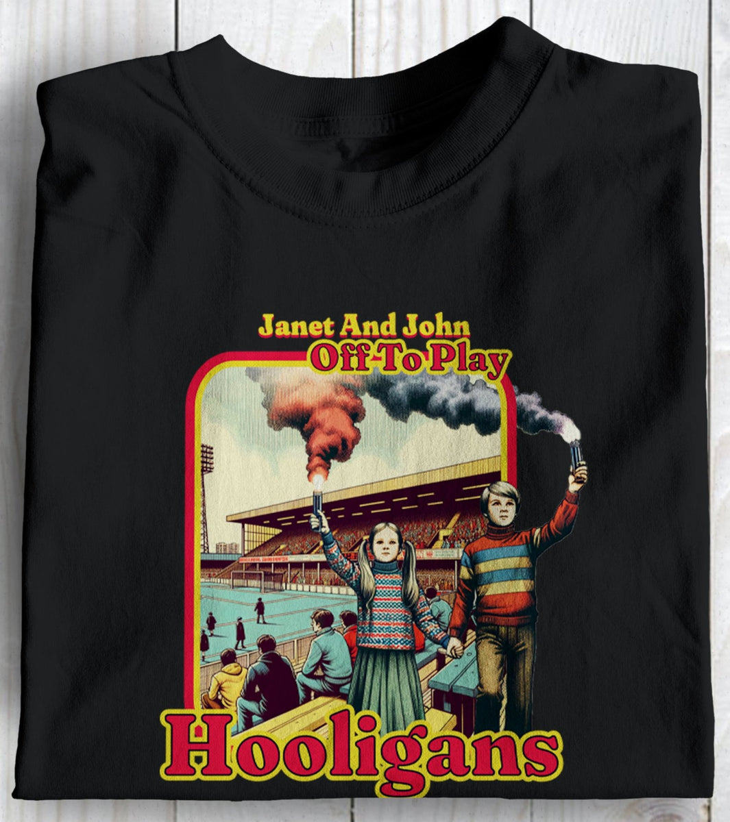 Janet And John Off To Play Hooligans Football Casuals Awaydays T Shirt janet-and-john-off-to-play-hooligans-football-casuals-awaydays-t-shirt