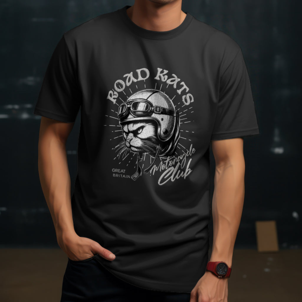 Road Kats Motorcycle Club Cafe Racer Vintage T Shirt