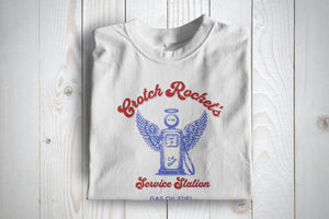 Crotch Rockets Service Station  Cafe Racer Vintage T Shirt