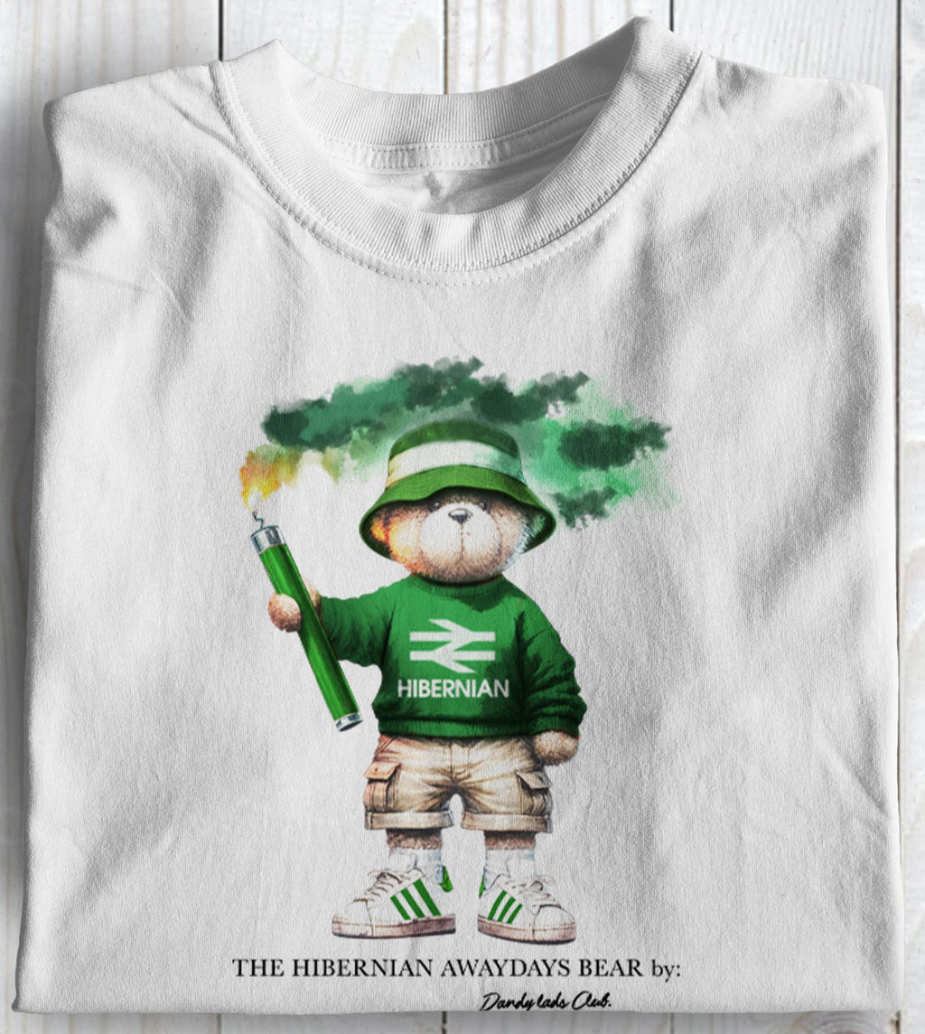 Hibernian Flare Bear Football Casuals Awaydays T Shirt