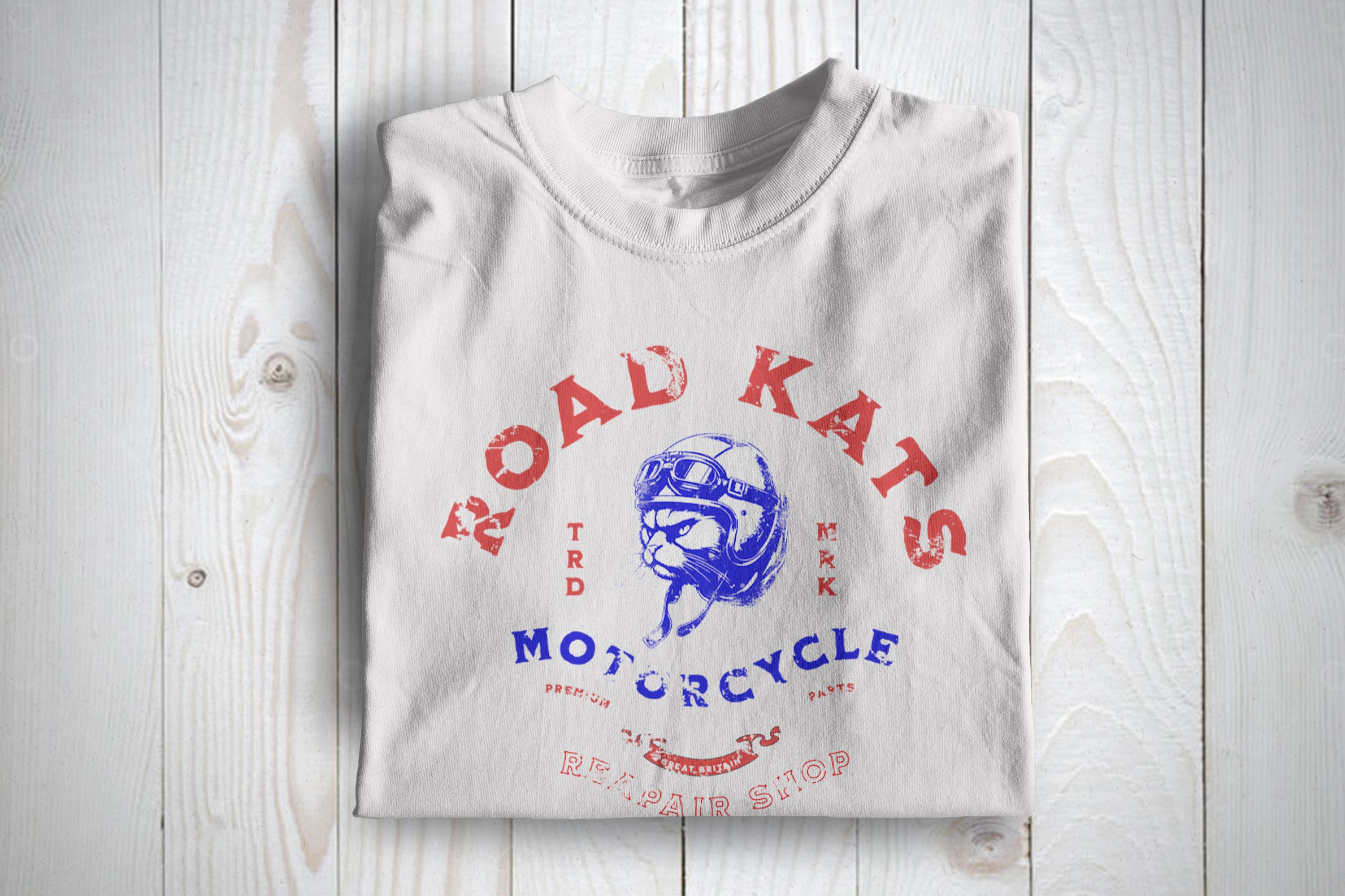 Road Kats Repair Shop Cafe Racer Vintage T Shirt