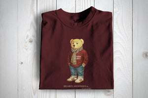 Hearts Inspired Awaydays Bear Football Casuals T Shirt