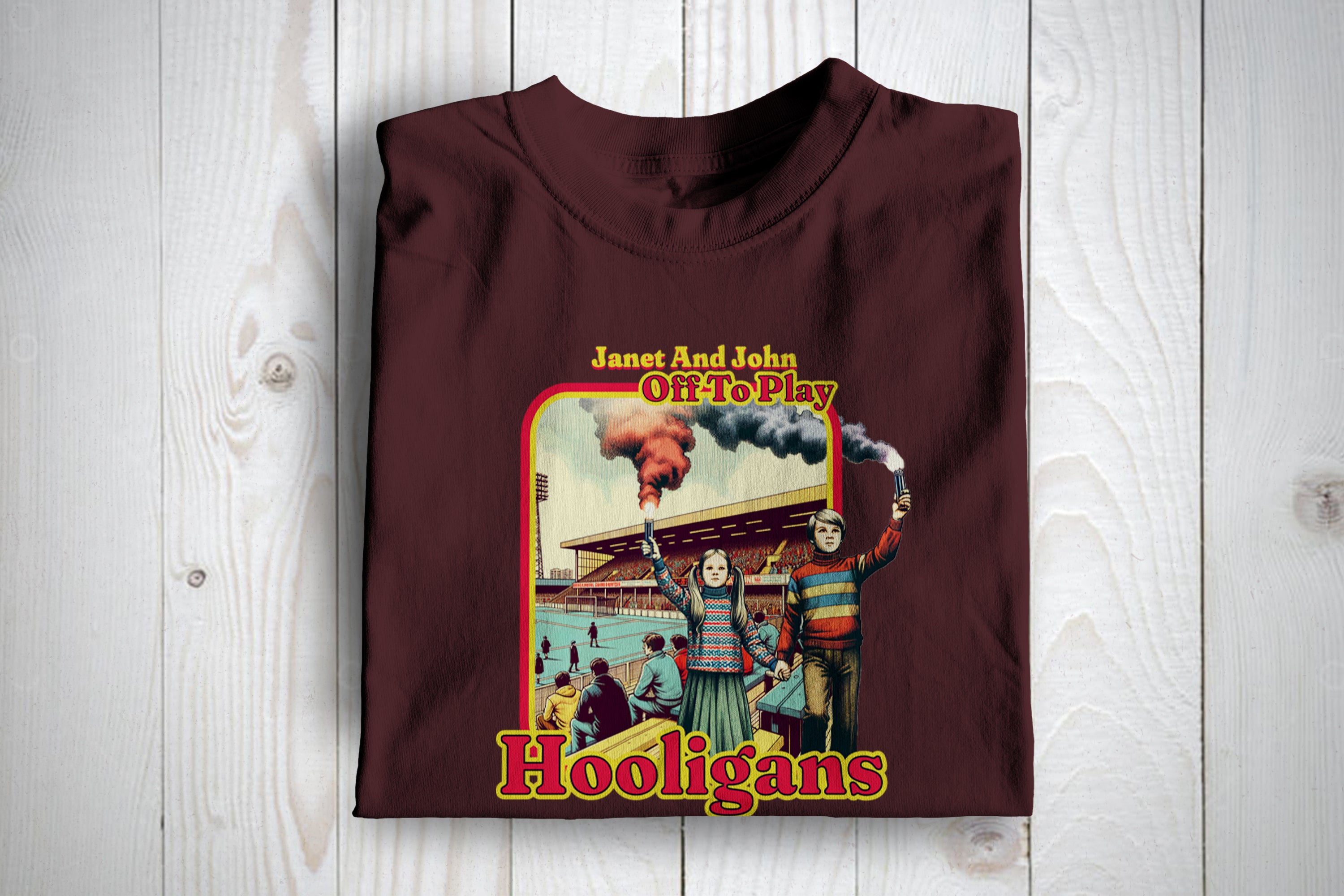 Janet And John Off To Play Hooligans Football Casuals Awaydays T shirt