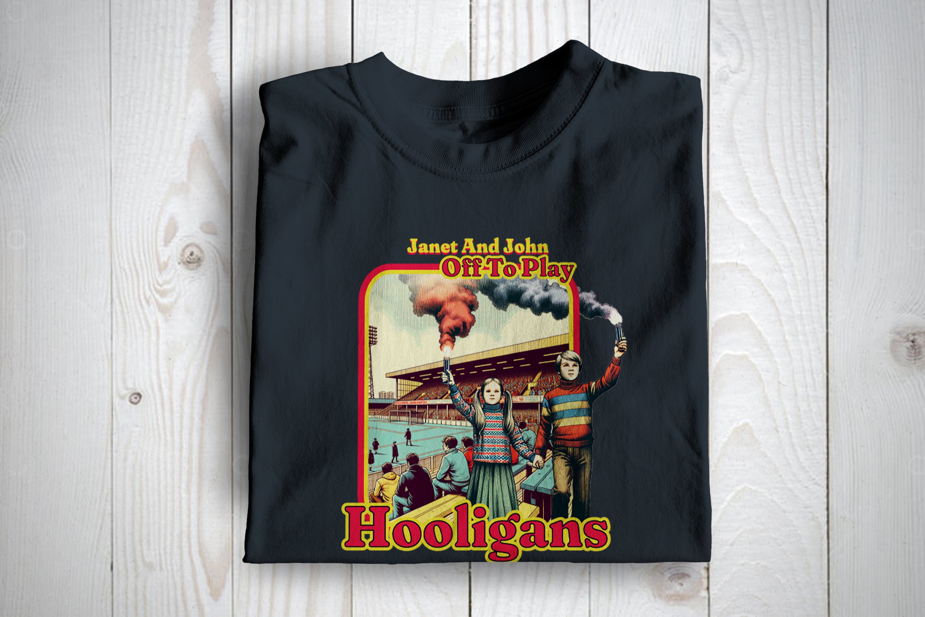 Janet And John Off To Play Hooligans Football Casuals Awaydays T shirt