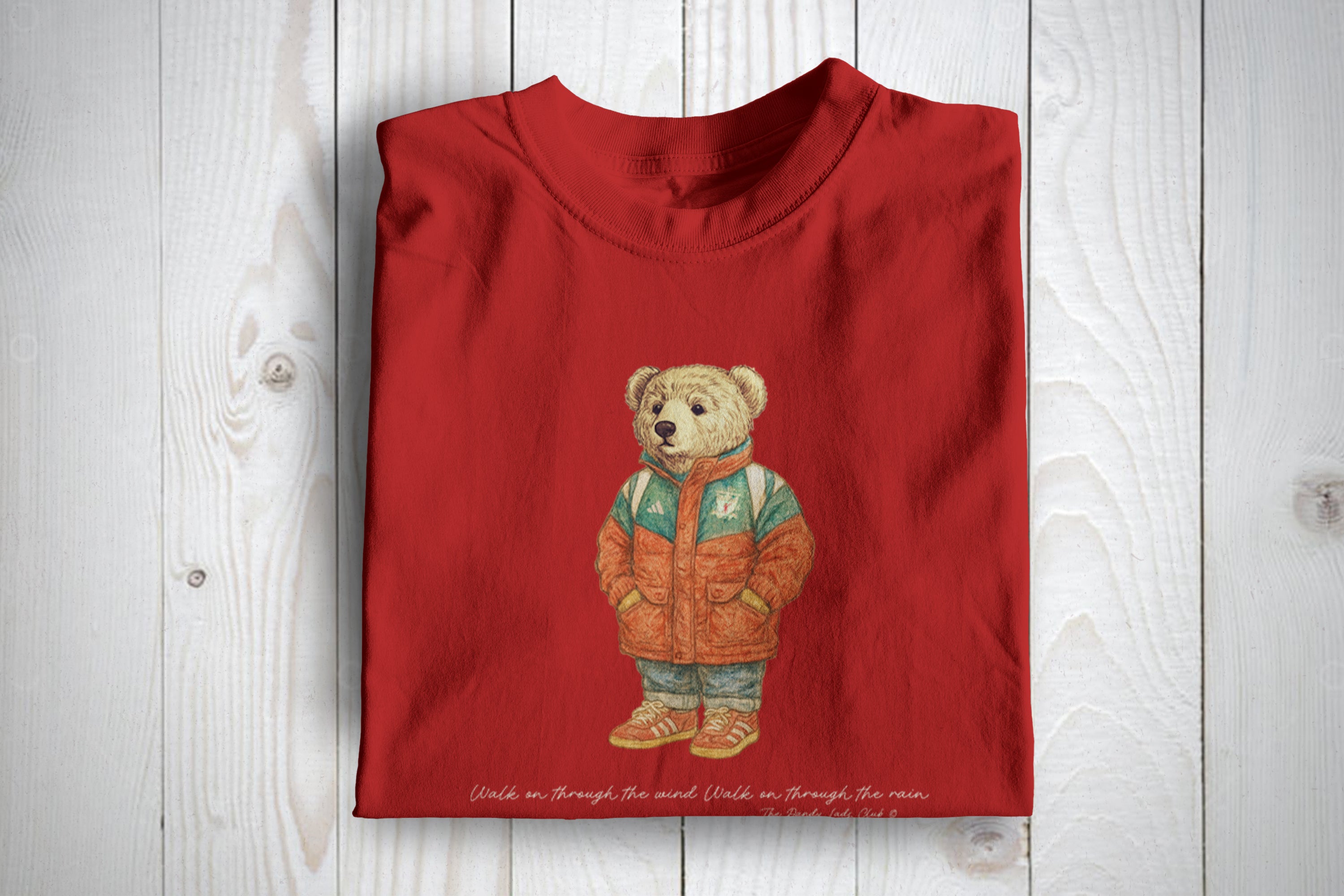 Liverpool Bench Coat Bear Football Casuals Awaydays T Shirt