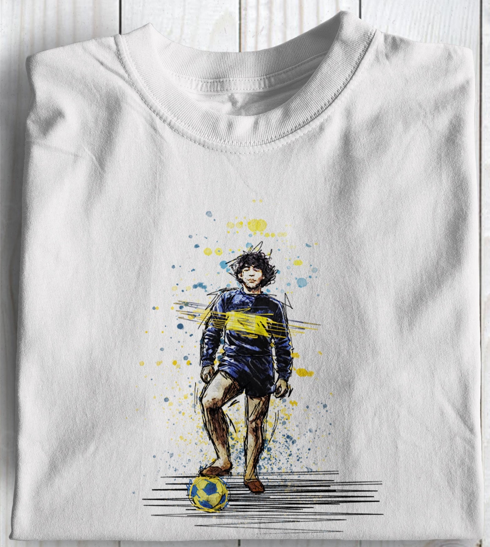 Maradona Boca Sketch T shirt – THE DANDY LADS CLUB