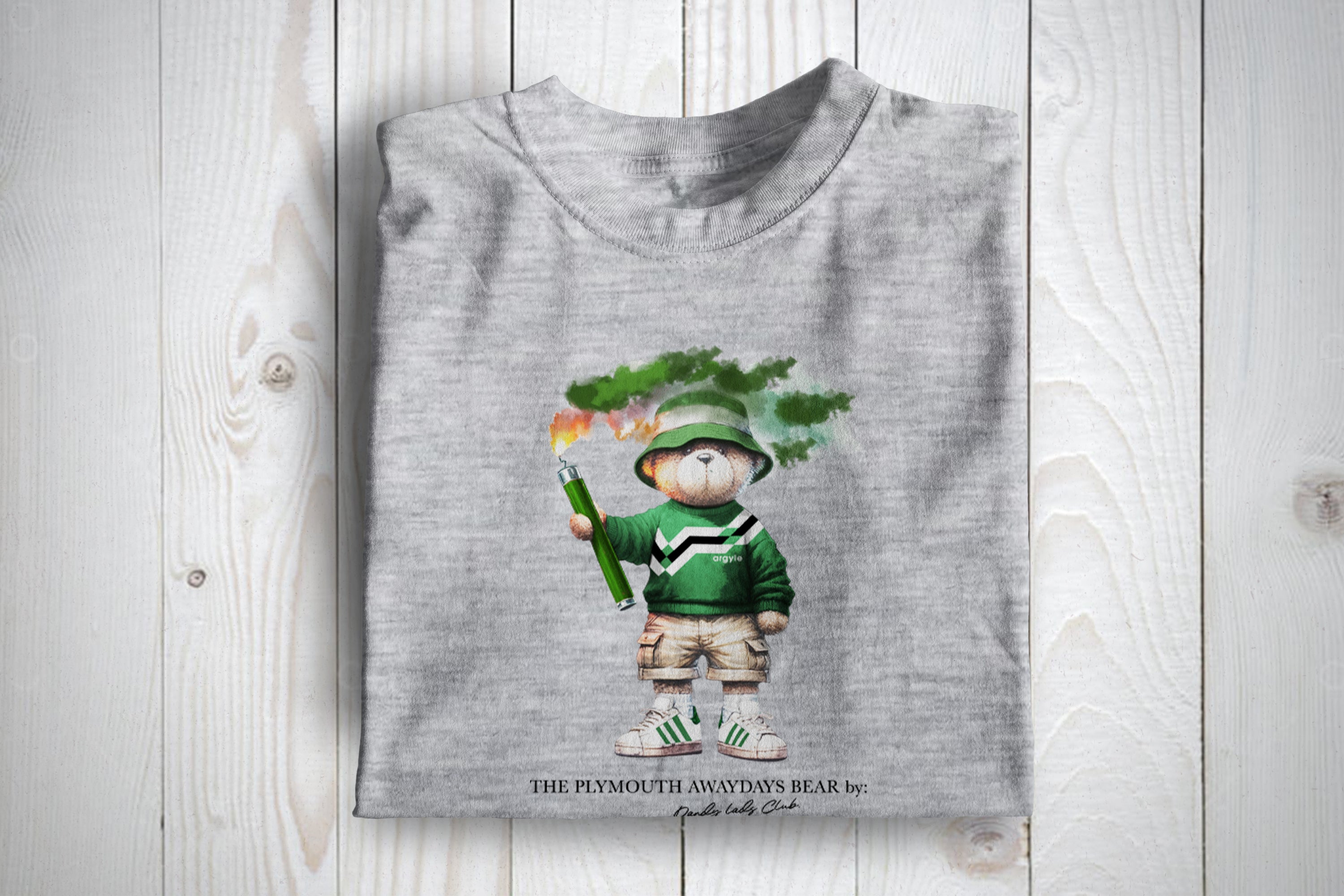 Plymouth Pyro Bear Football Awaydays Casuals T Shirt