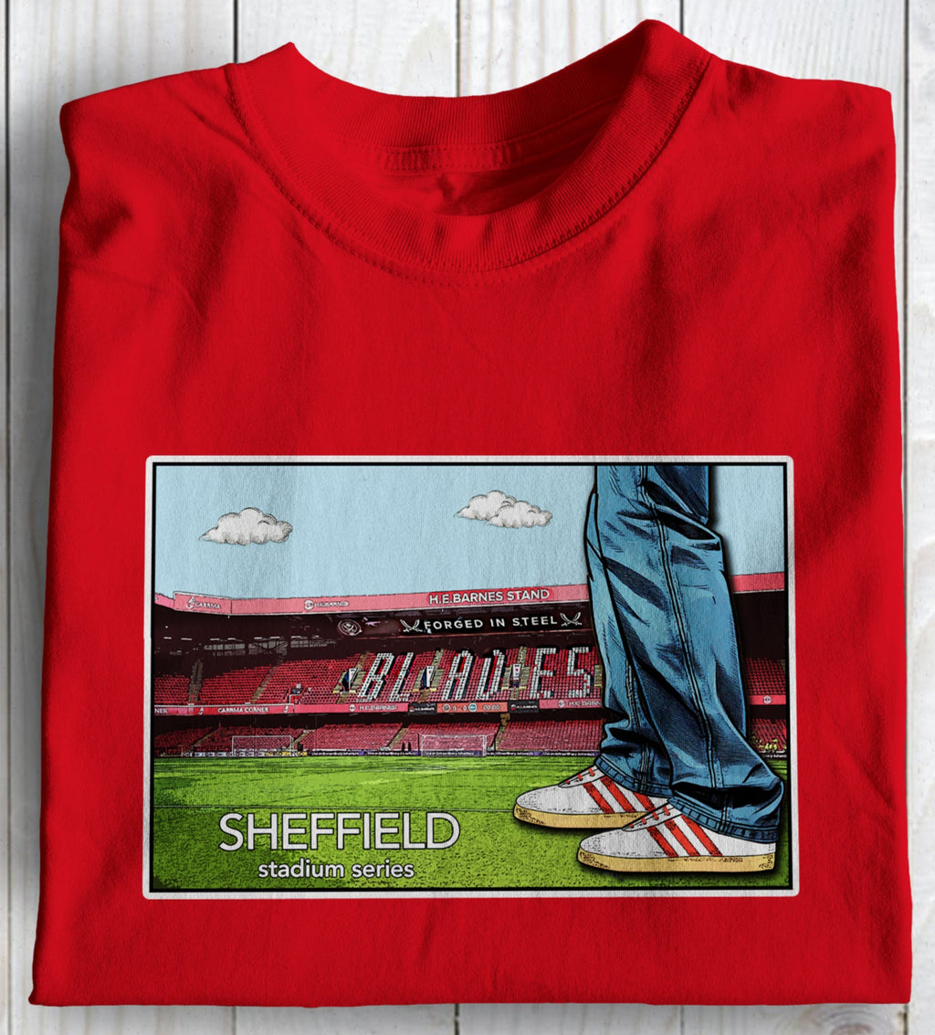 Sheffield  Stadium Series Football  Casuals Awaydays T Shirt