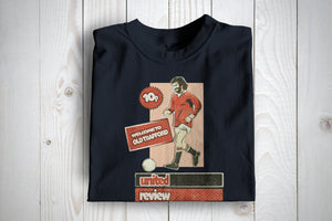 Man Utd Retro Programme Themed Football Awaydays T Shirt