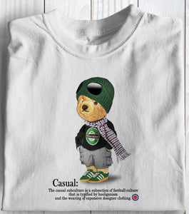 Hibs Winter Casual Bear Football Awaydays T Shirt