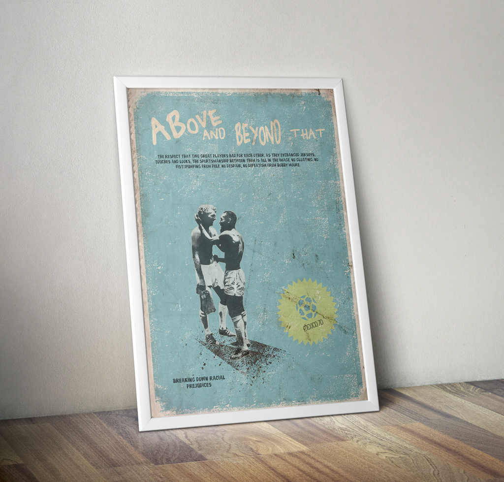 England Retro Football World Cup 1970 Poster Print
