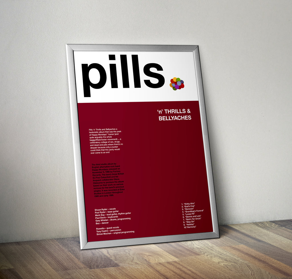Pills n Thrills And Bellyaches Happy Mondays Themed Fine Art Print