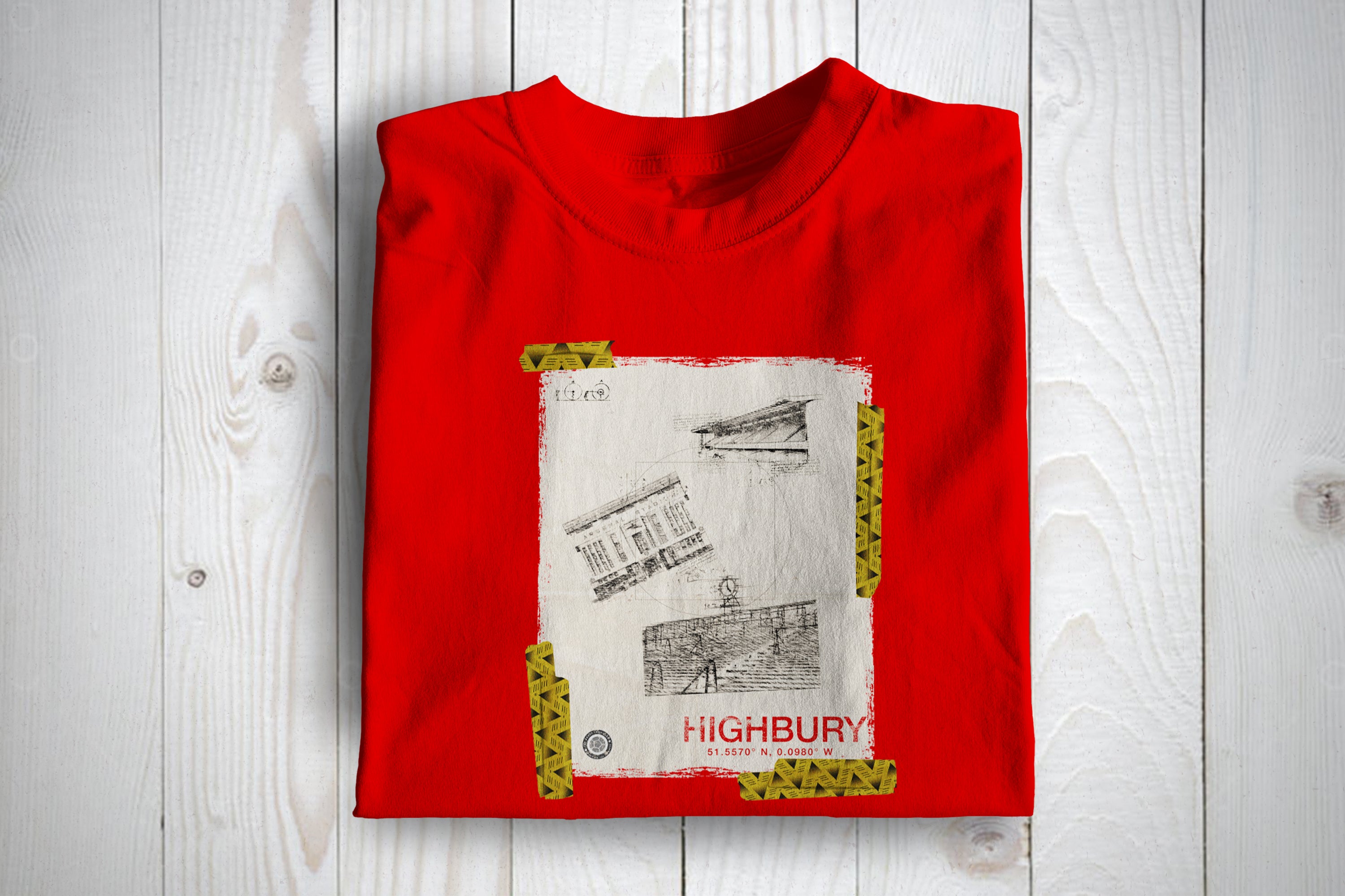Highbury Sketched By DaVici Arsenal Themed Football Awaydays T Shirt