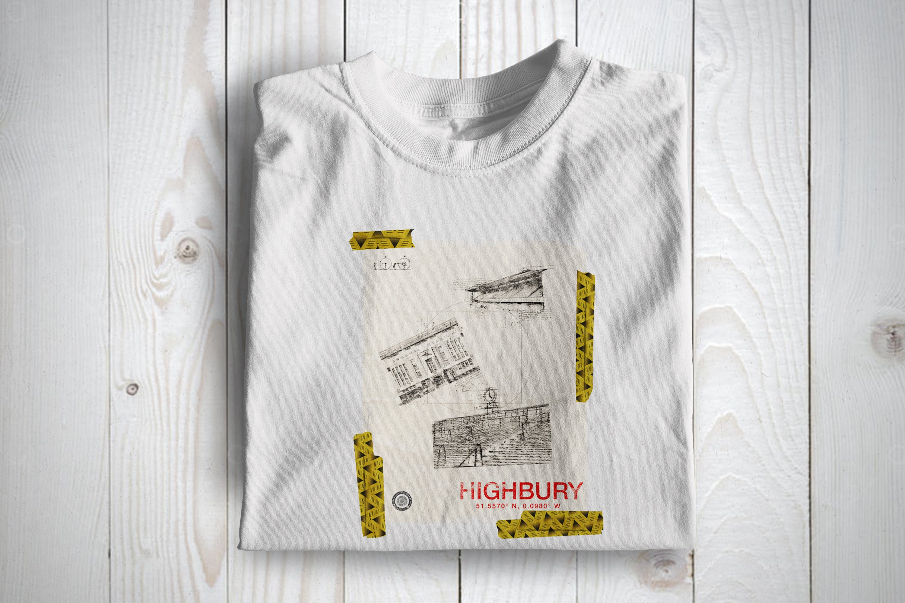 Highbury Sketched By DaVici Arsenal Themed Football Awaydays T Shirt