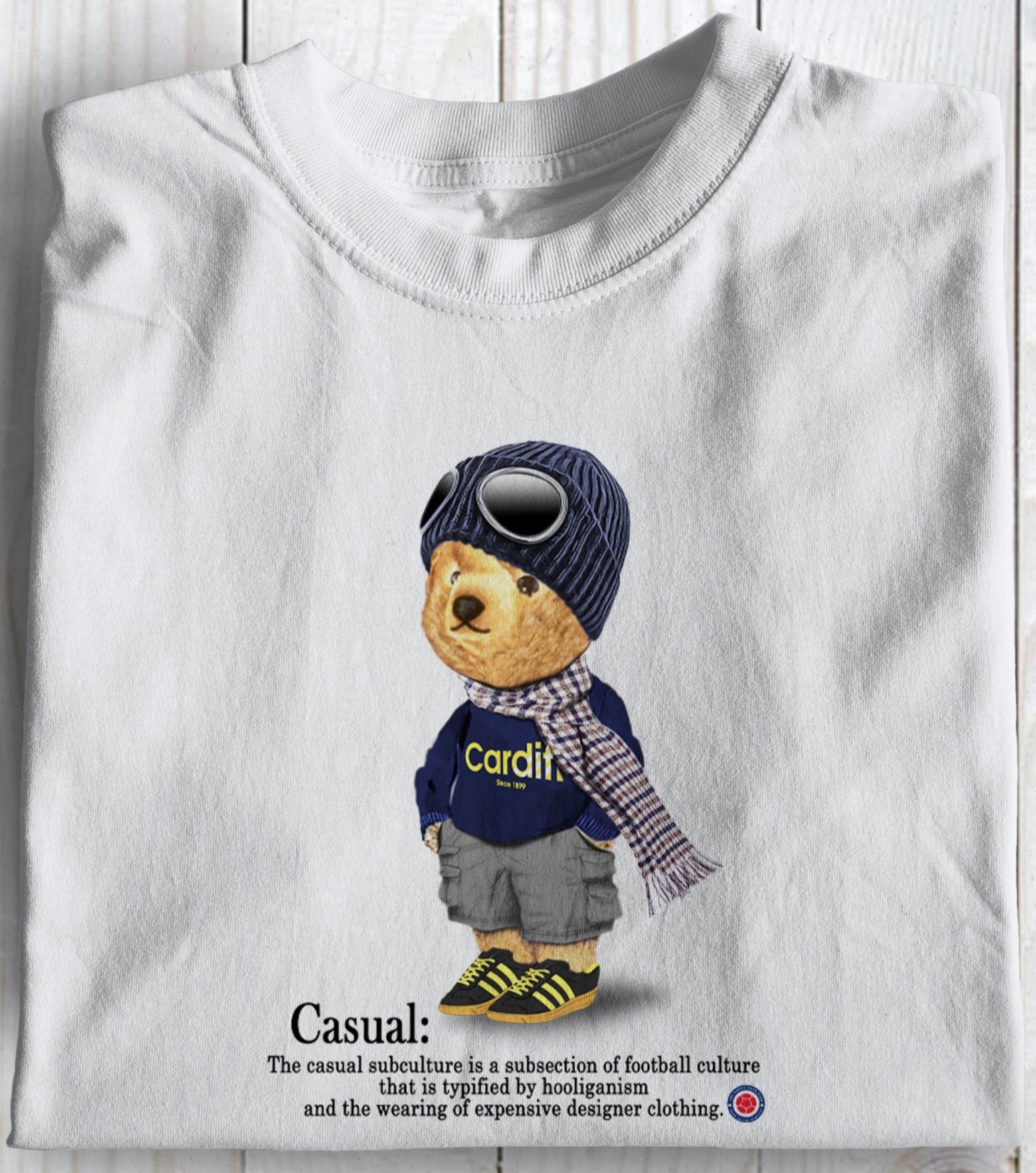 Cardiff Casual Winter Bear Football Awaydays T Shirt