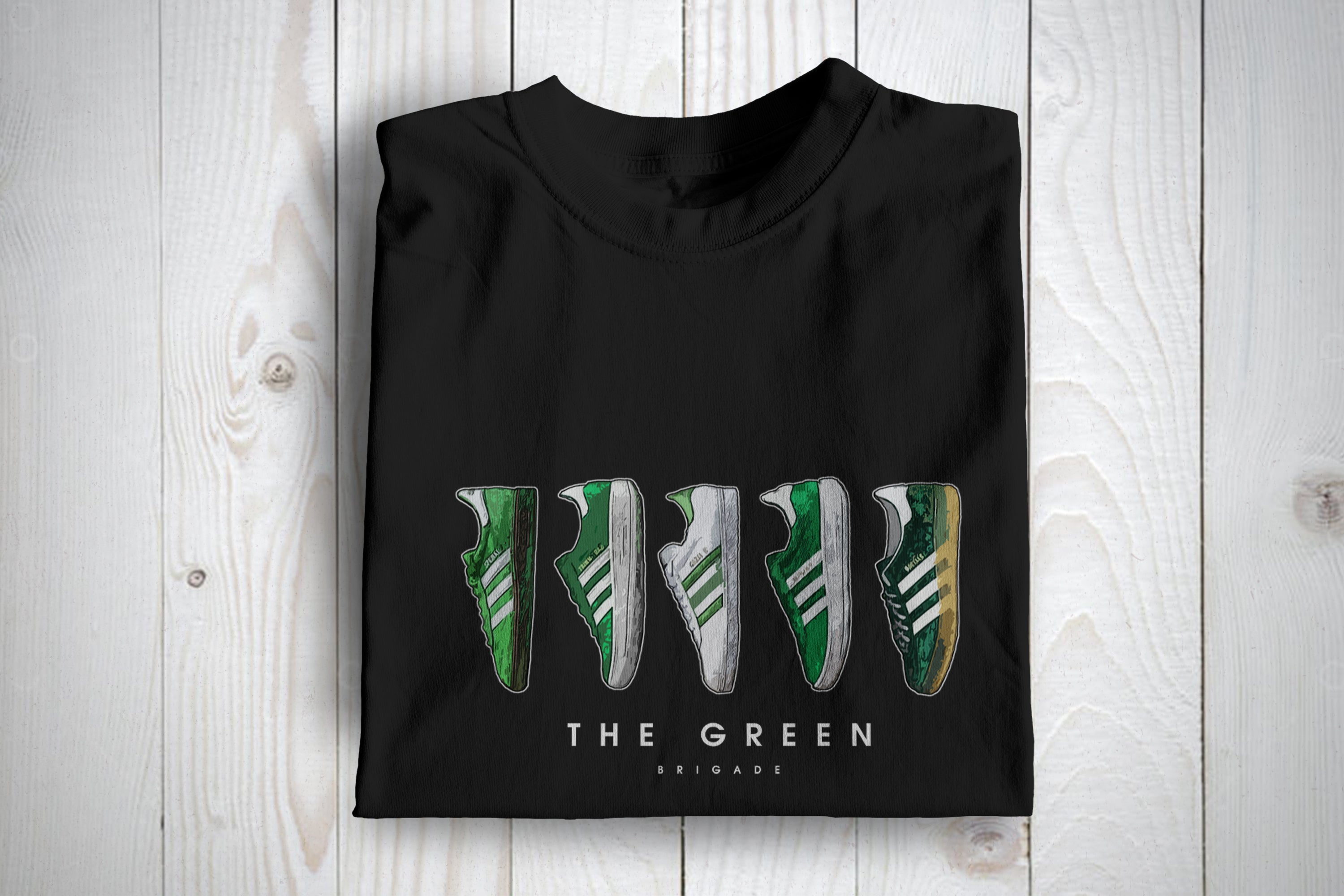 The Green Brigade Celtic Themed Football Casuals 80s Subculture T Shirt