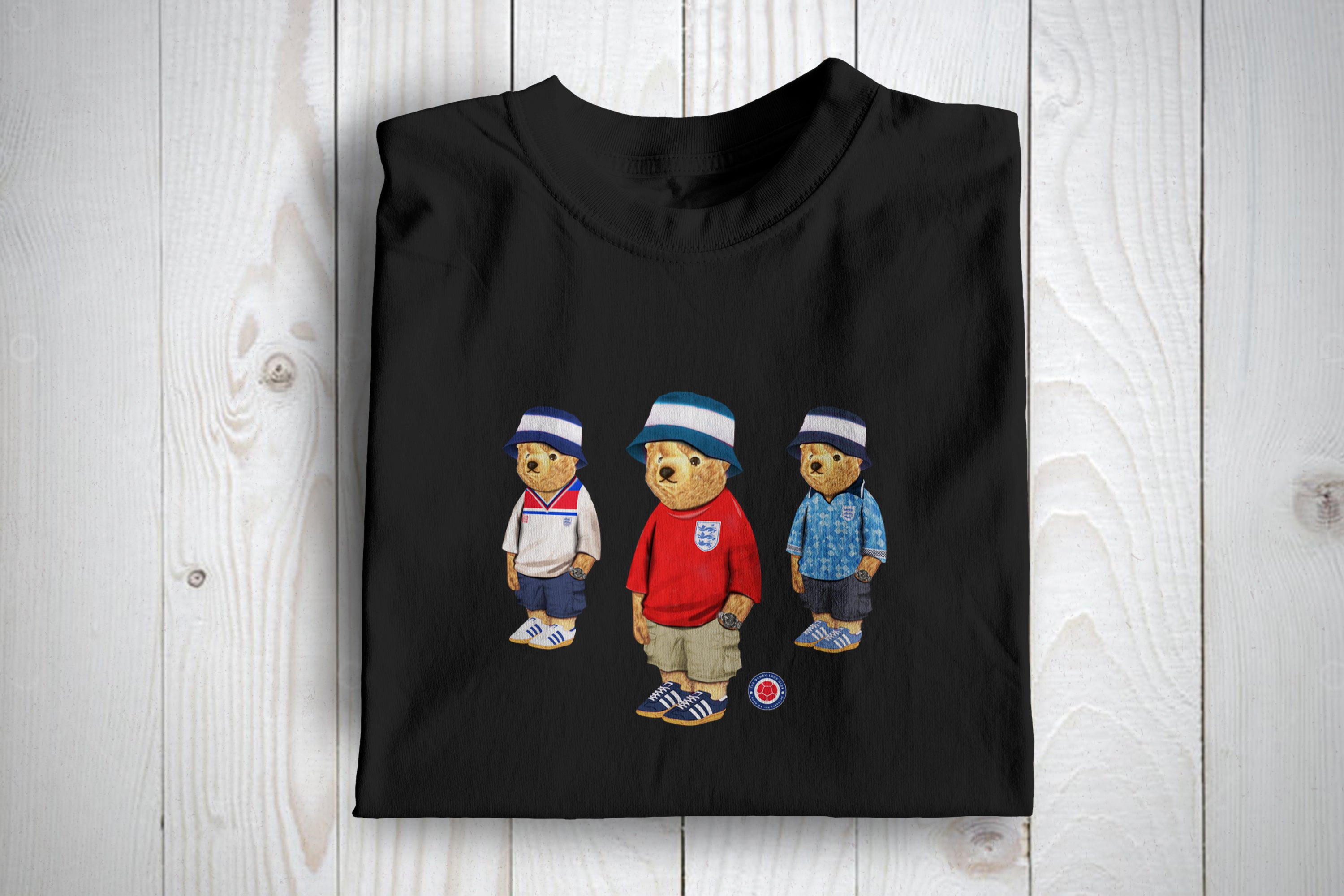 England 3 Bears Football Casuals Awaydays T Shirt