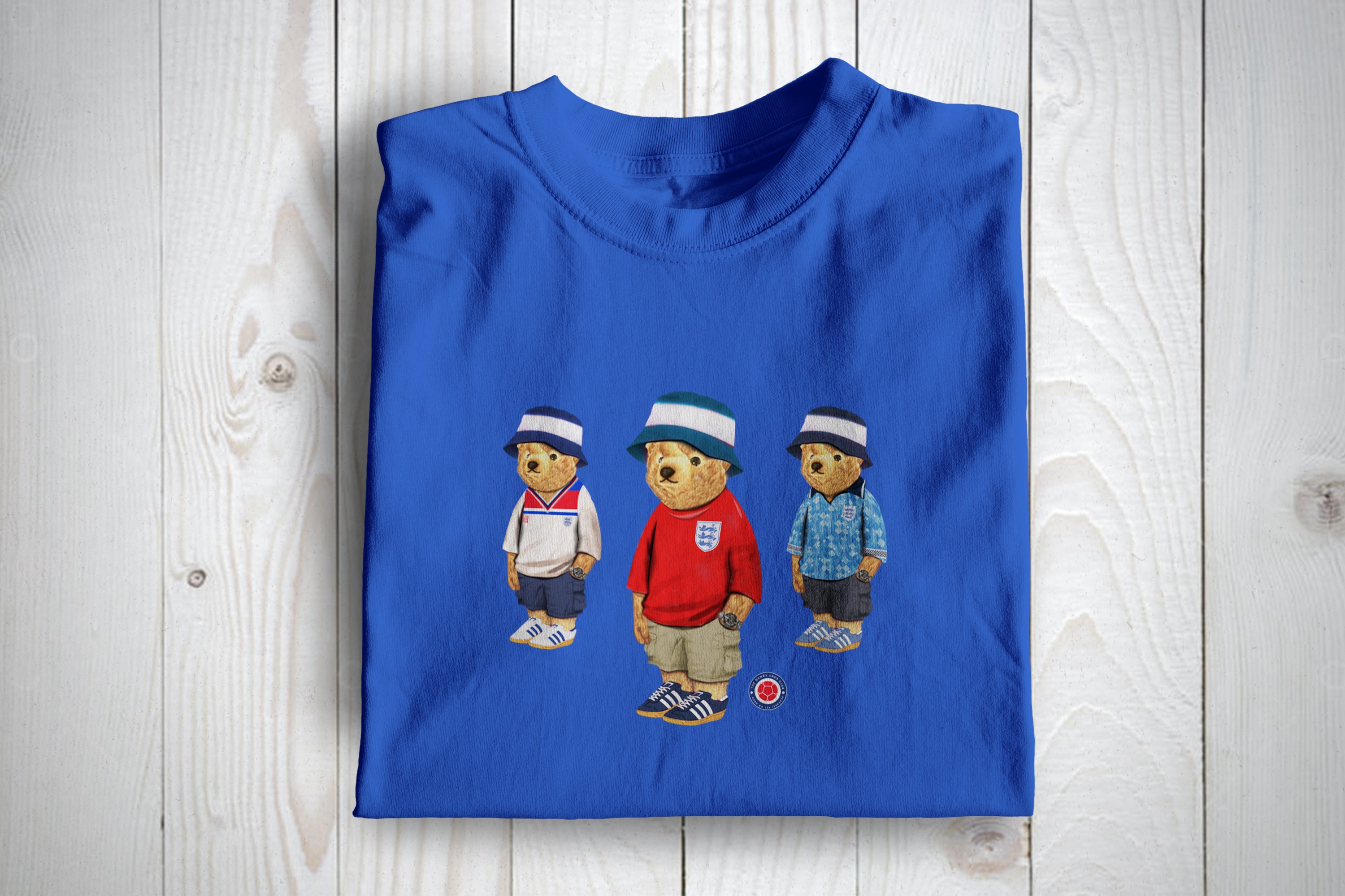 England 3 Bears Football Casuals Awaydays T Shirt