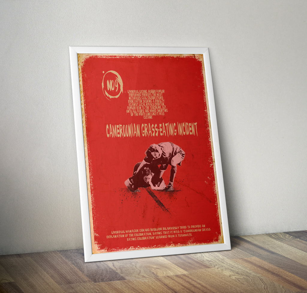 Liverpool Robbie Fowler Iconic Goal Celebration Poster Print