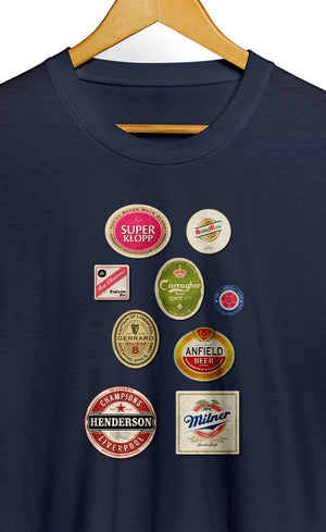 Liverpool Retro Beer Mats Football Awaydays T Shirt
