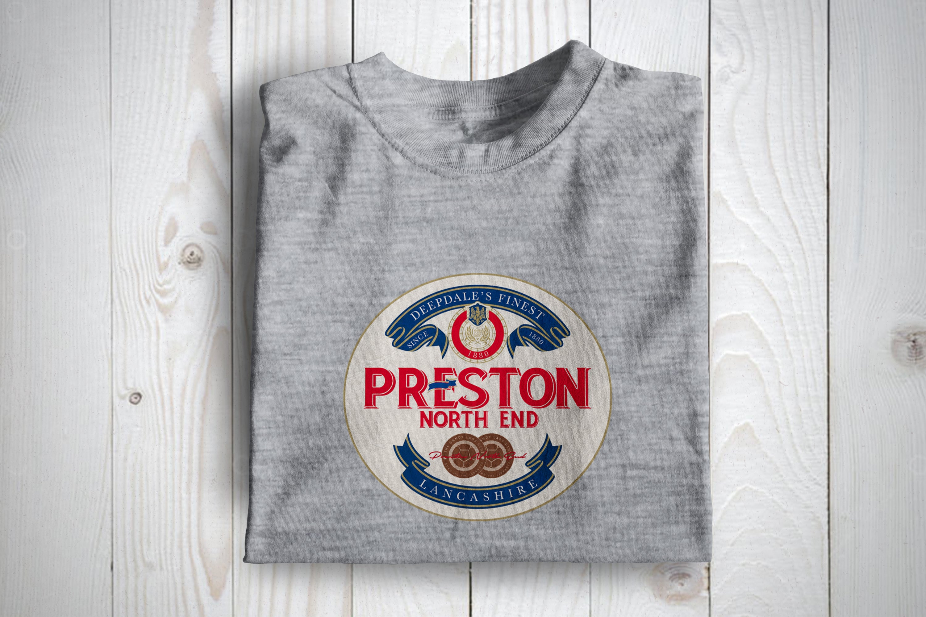Preston Beer Mat Football Casuals 80s  Subculture Awaydays T Shirt