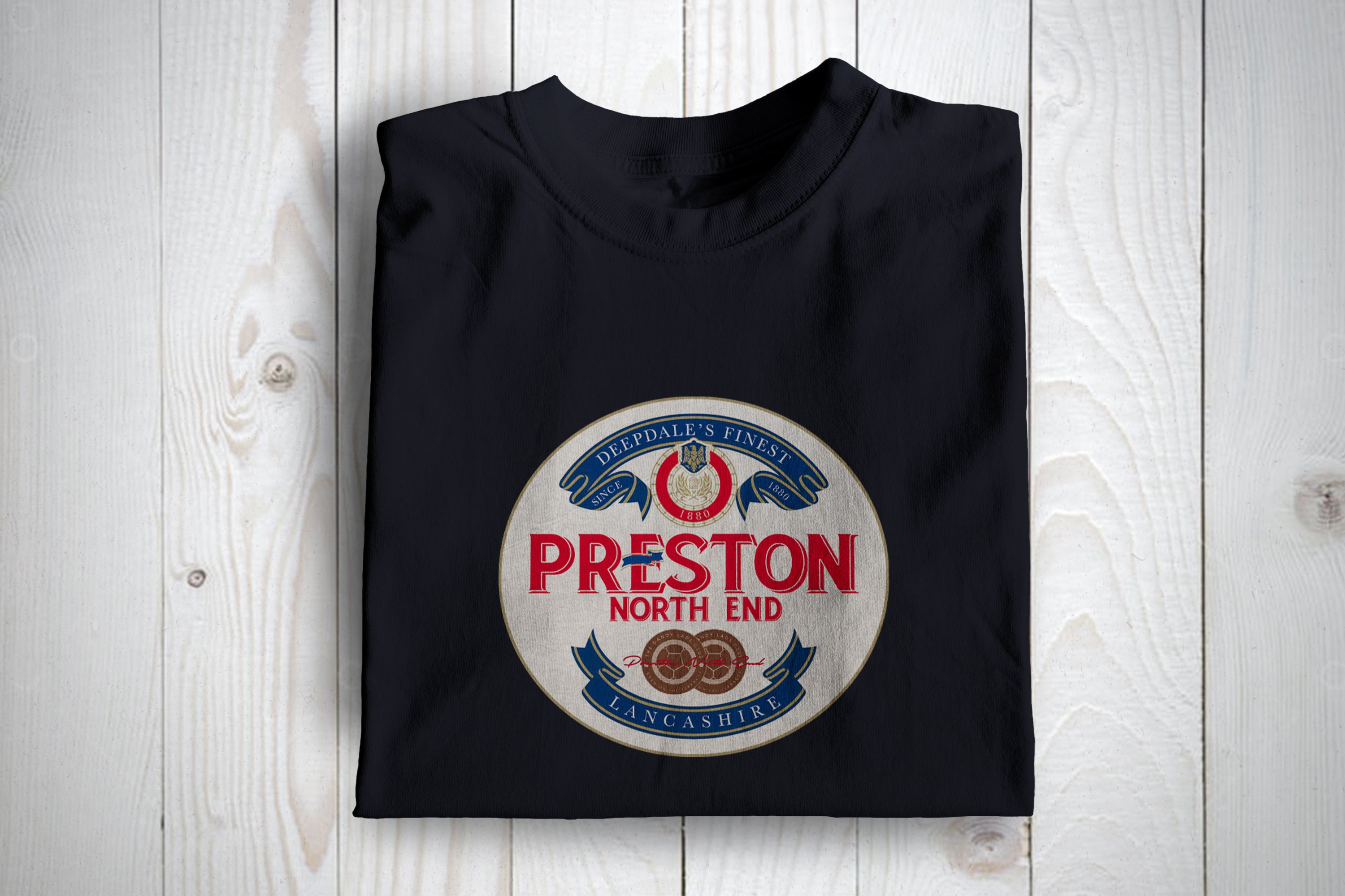 Preston Beer Mat Football Casuals 80s  Subculture Awaydays T Shirt