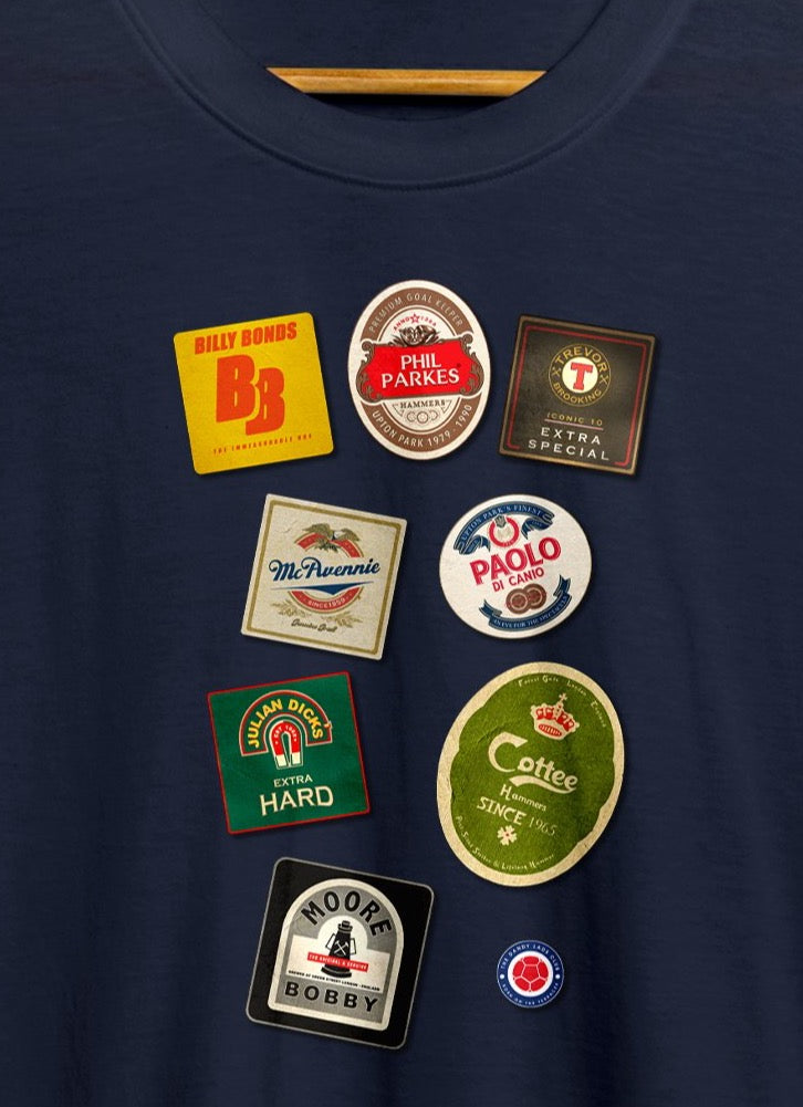 Hammers Legends Beer Mats Awaydays T Shirt